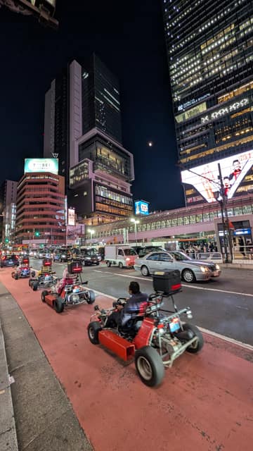 Karts in Shibuya at night
